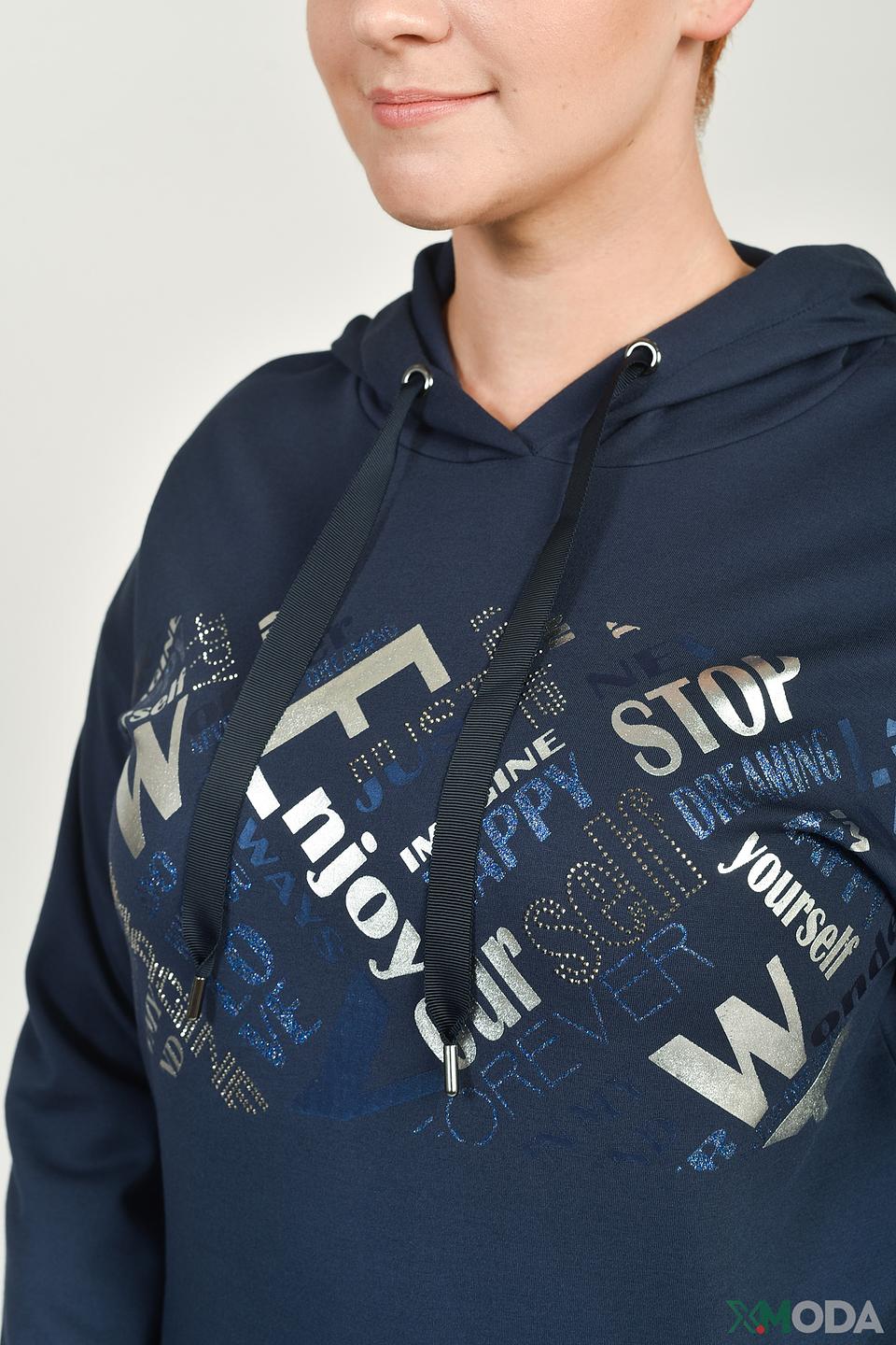 Толстовка Via Appia с принтом синяя