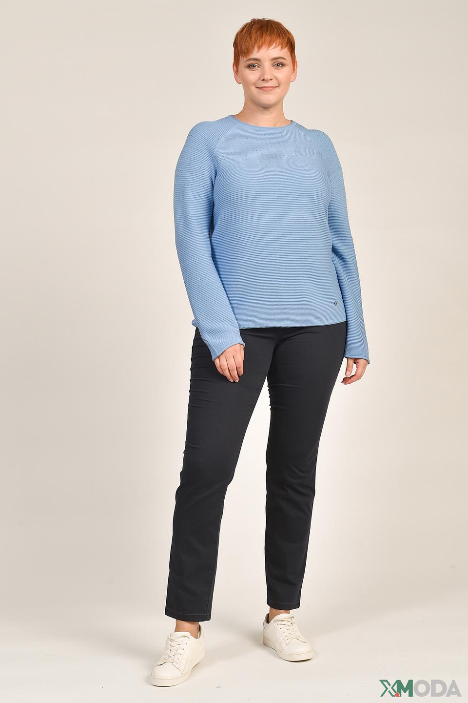 Пуловер Rabe collection голубой с вышивкой