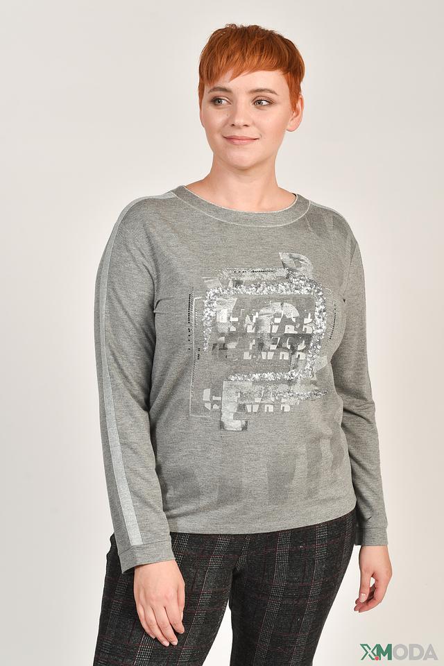 Пуловер Rabe collection серый с пайетками