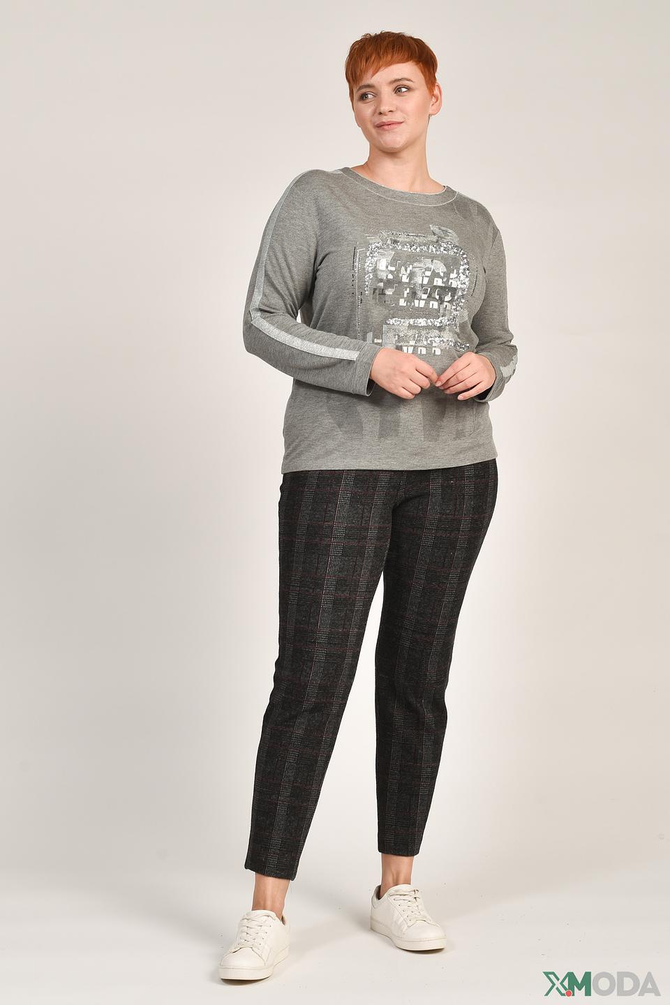 Пуловер Rabe collection серый с пайетками