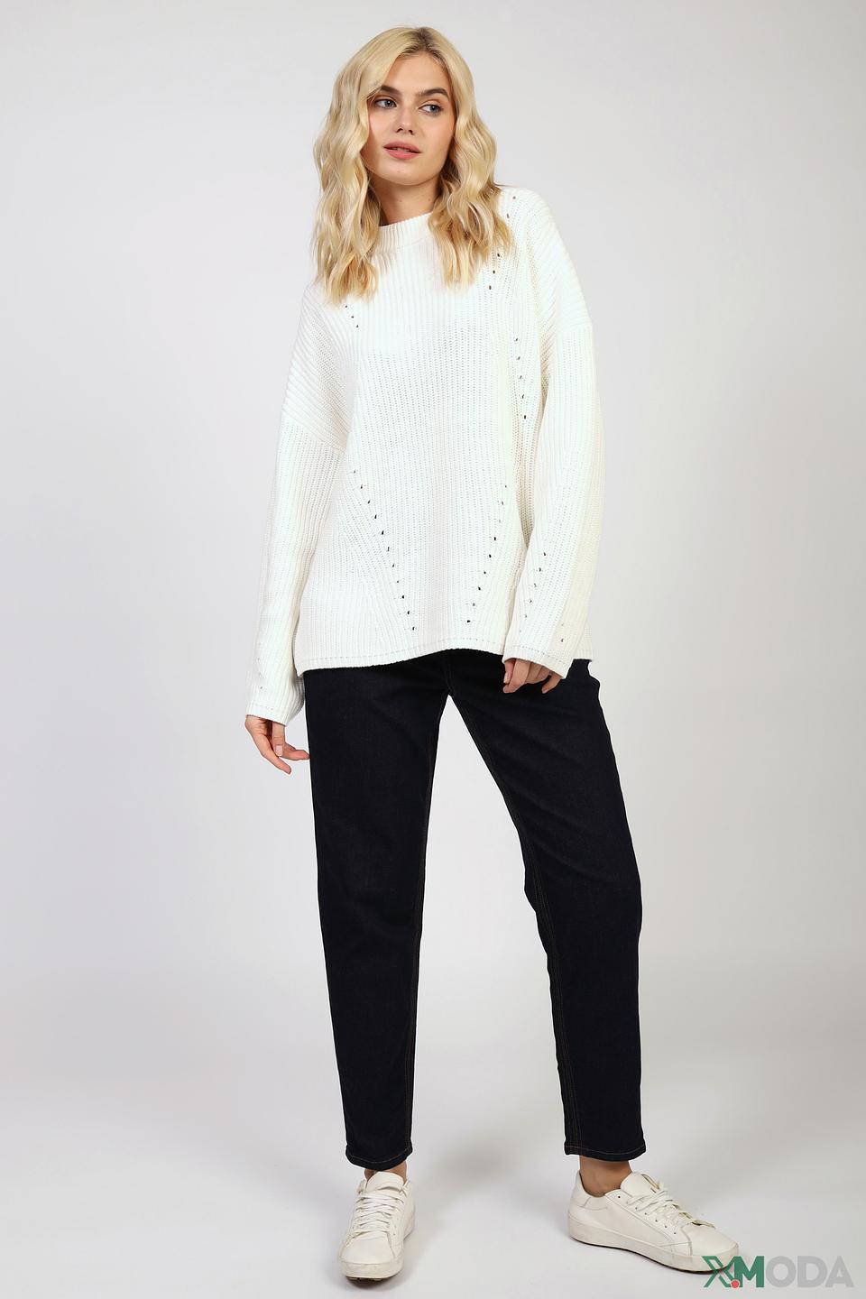 Пуловер s.Oliver с ажуром молочный