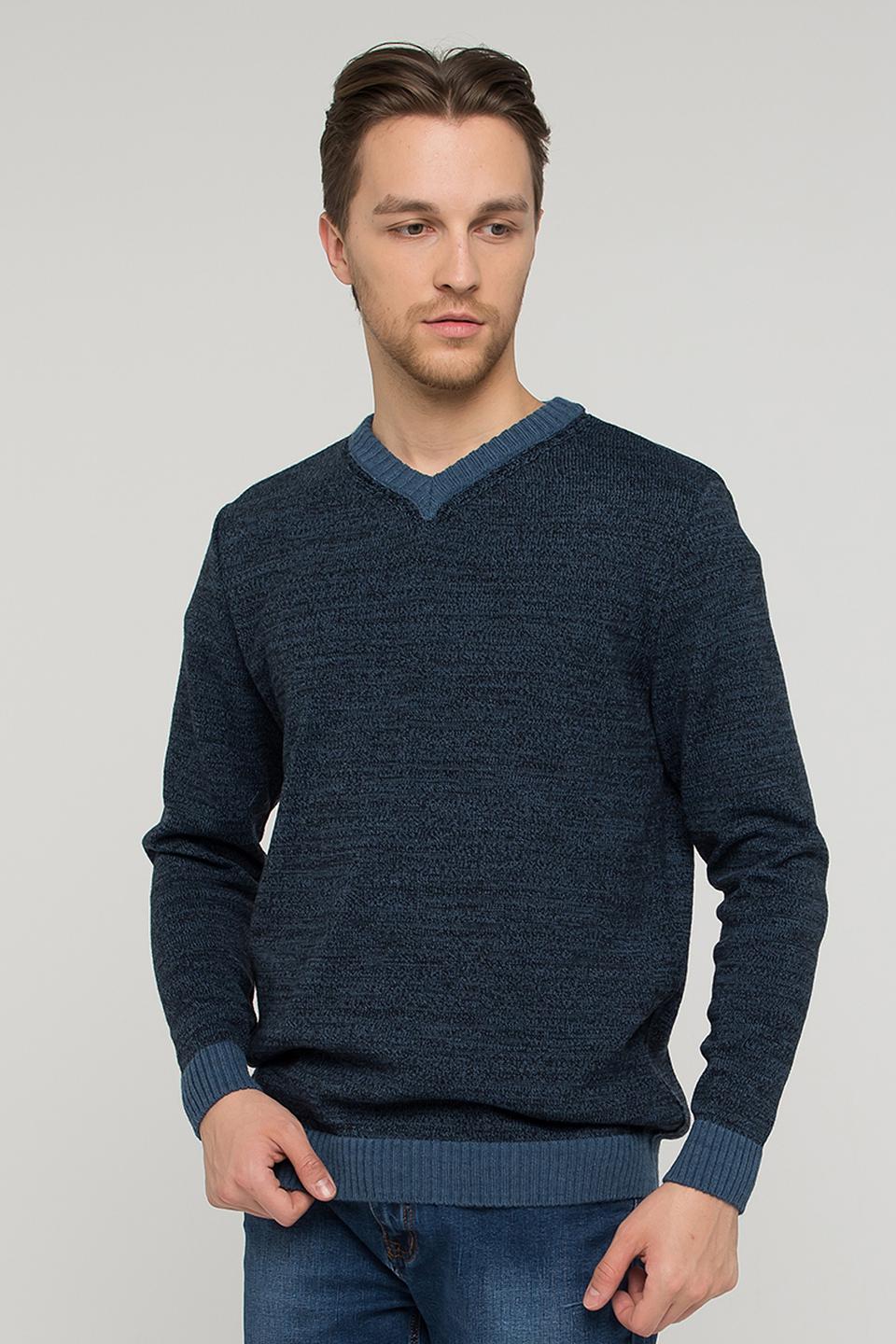 Джемпер VAY мужской V-образный тёмно-синий