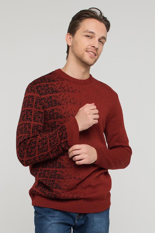 Джемпер VAY с узором бордовый
