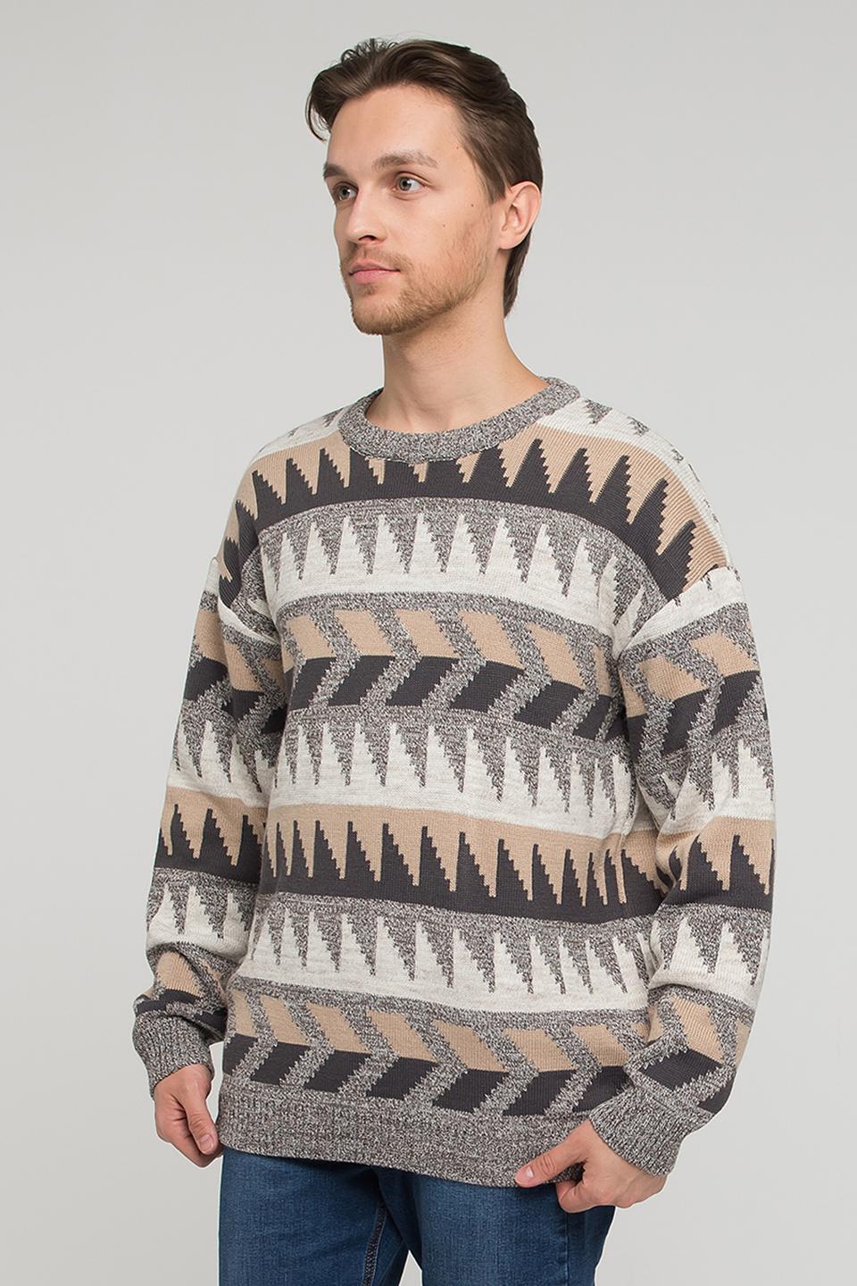 Джемпер VAY мужской с узором серый