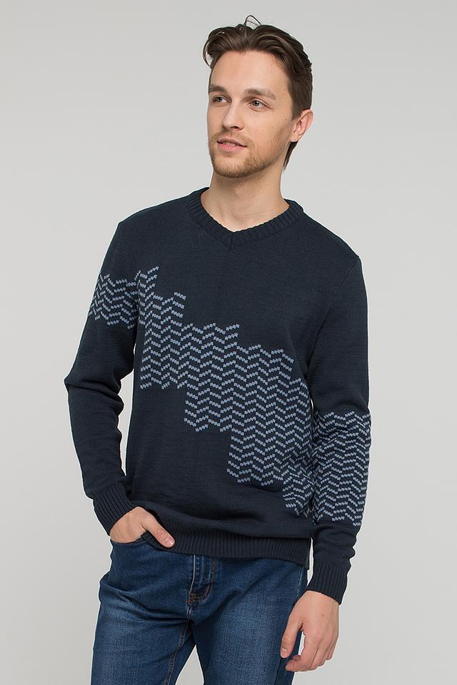 Джемпер VAY с узором тёмно-синий