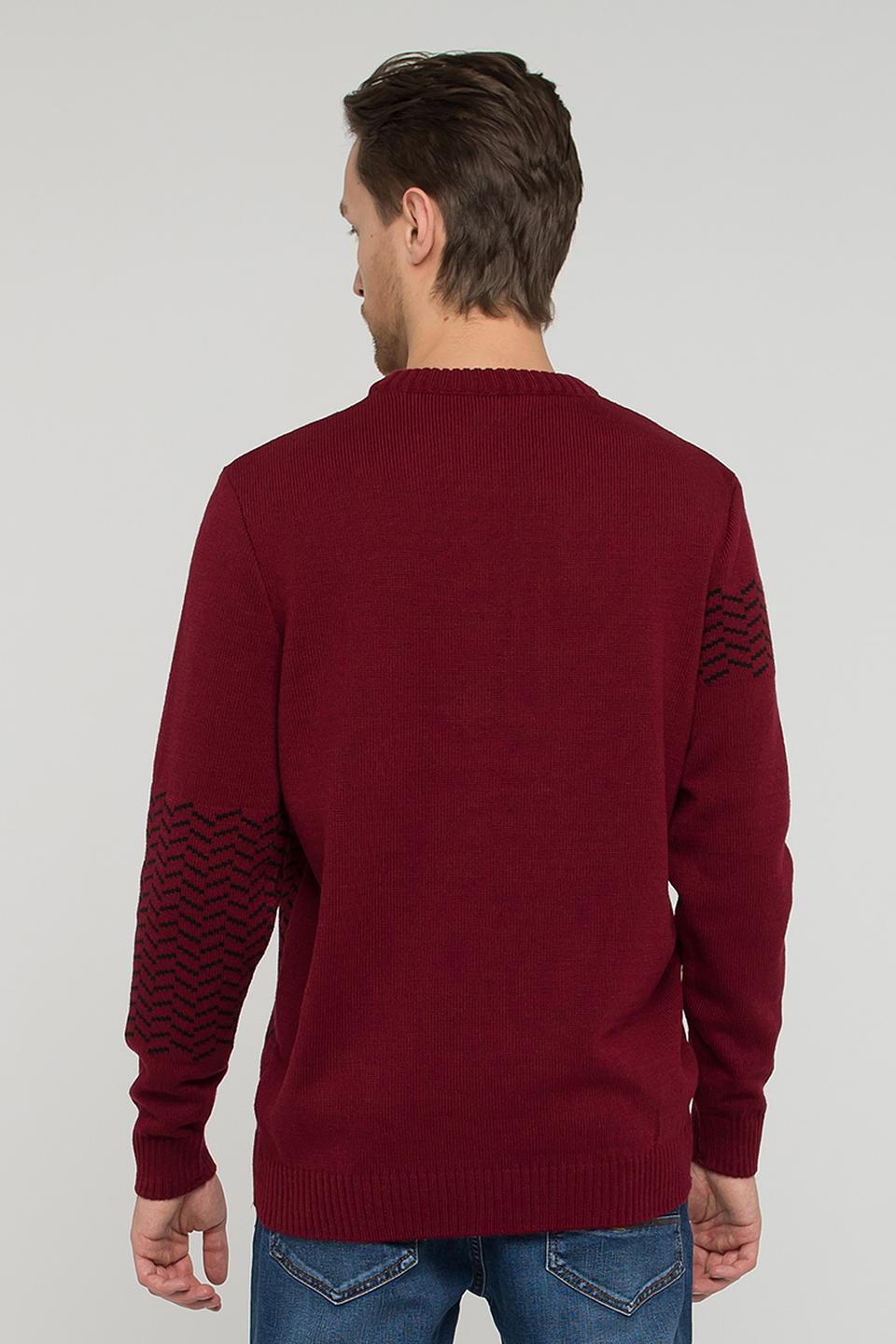 Джемпер VAY с узором бордовый