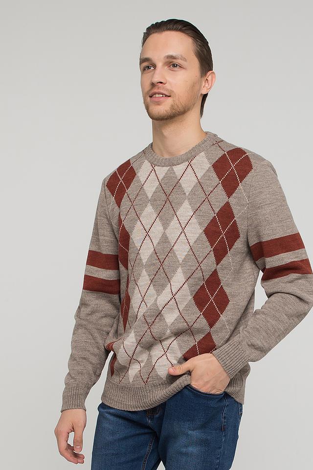 Джемпер VAY мужской в ромб серый