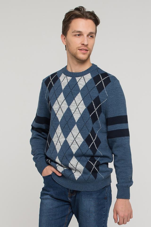 Джемпер VAY мужской в ромб синий