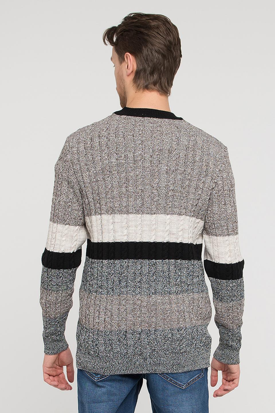 Джемпер VAY мужской в полоску серый