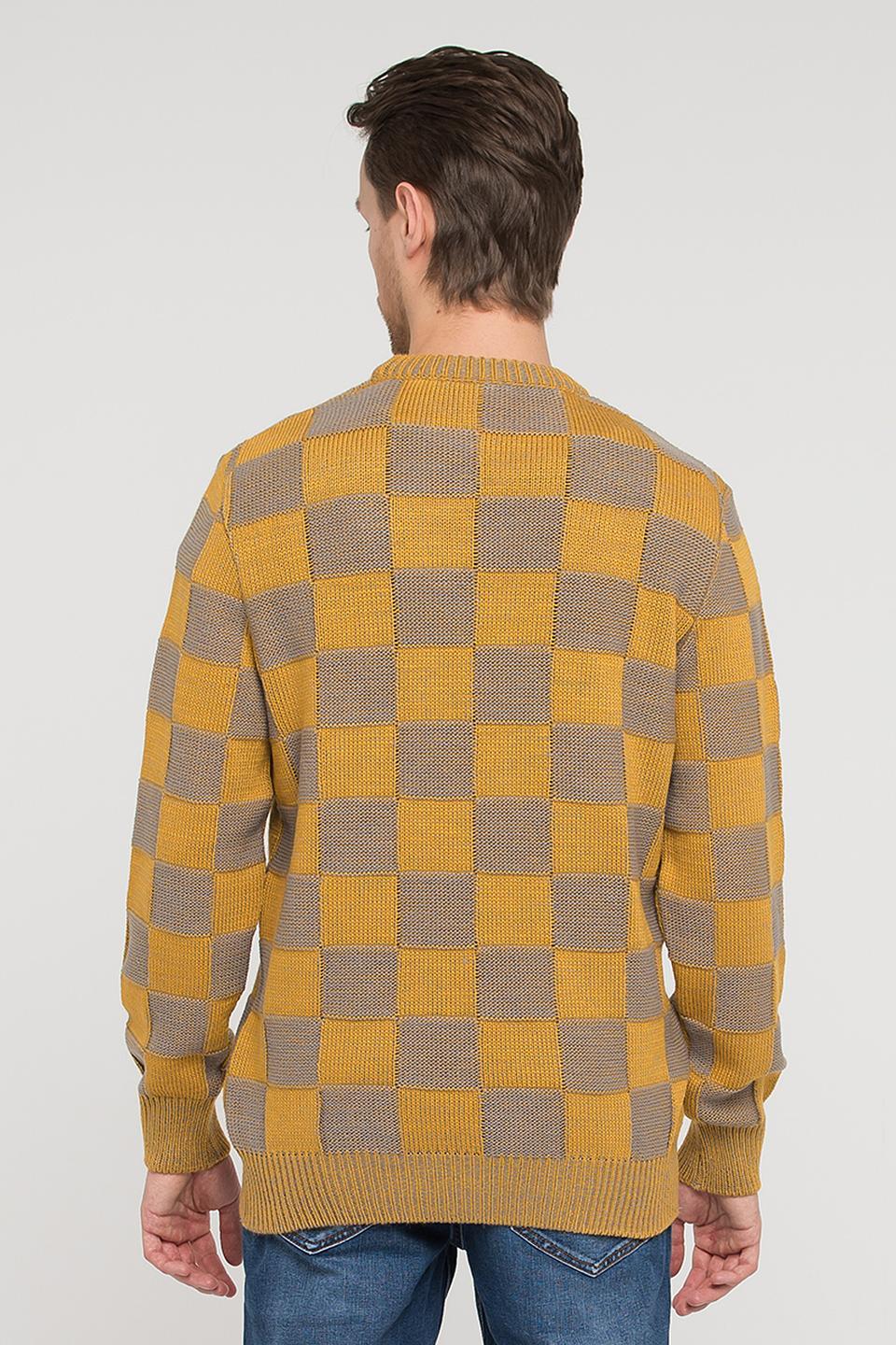 Джемпер VAY в клетку горчичный