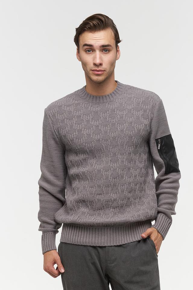 Джемпер VAY мужской серый с текстурой