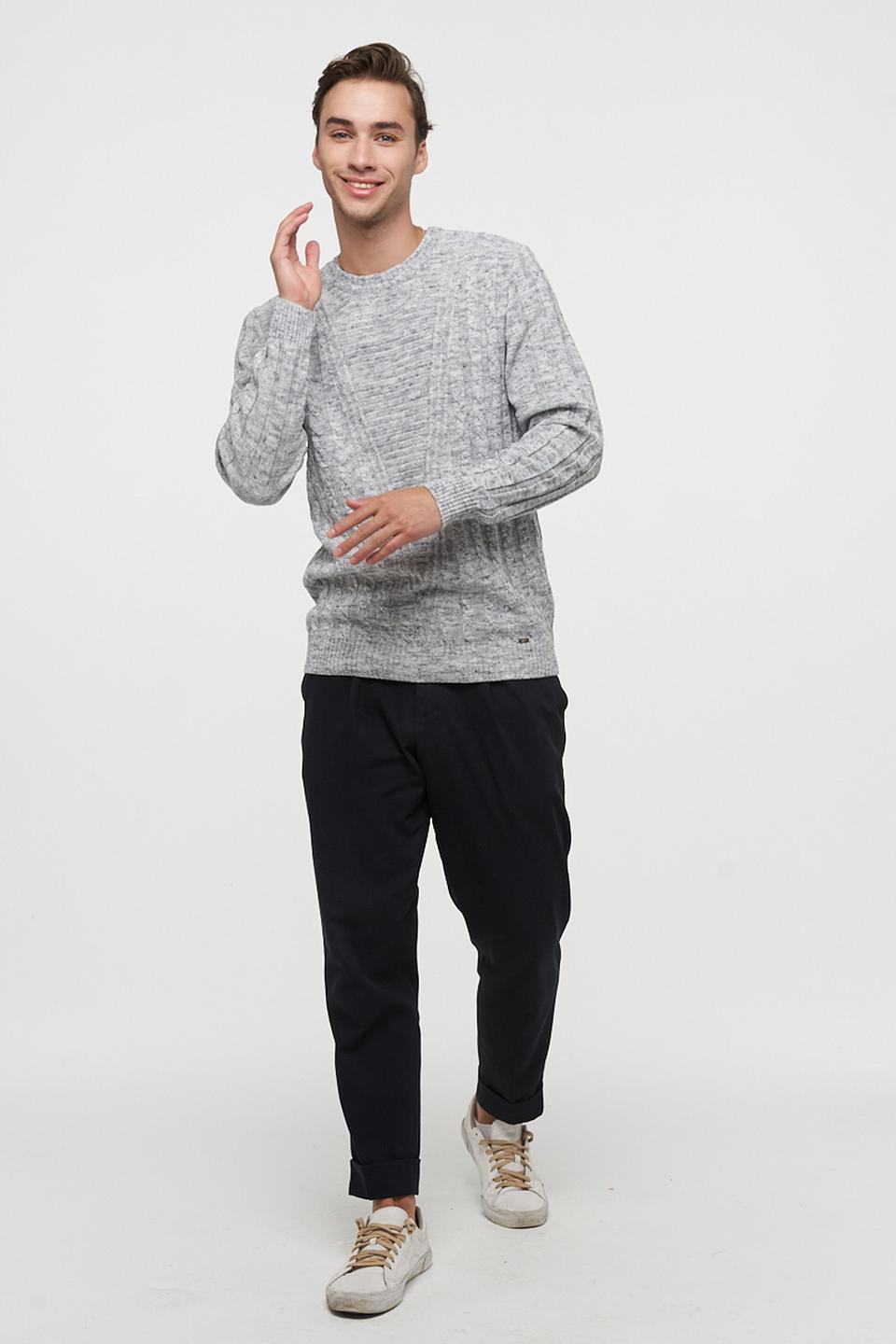 Джемпер VAY мужской серый с косами