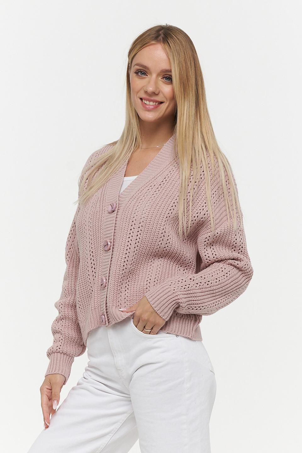 Жакет VAY вязаный розовый