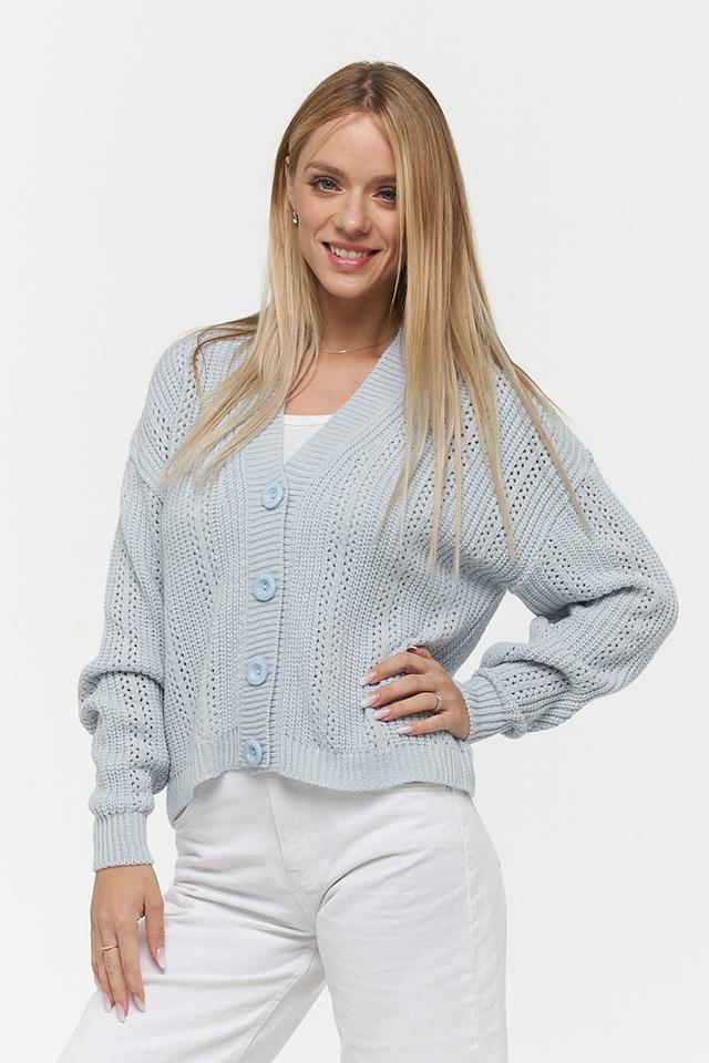 Кардиган VAY вязаный голубой