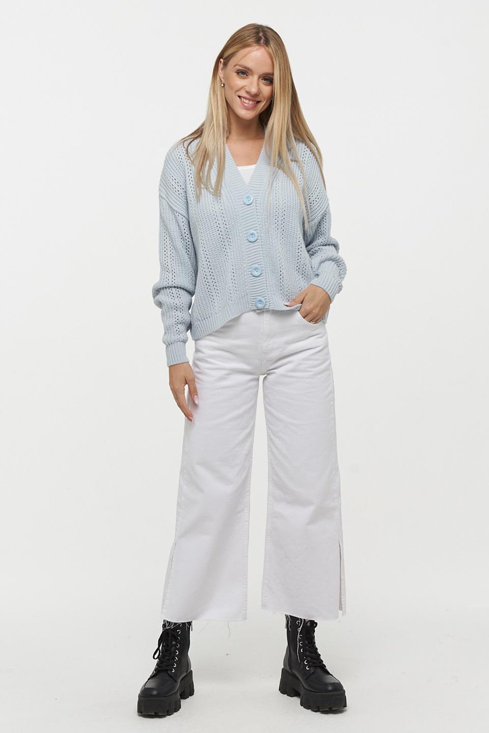Кардиган VAY вязаный голубой