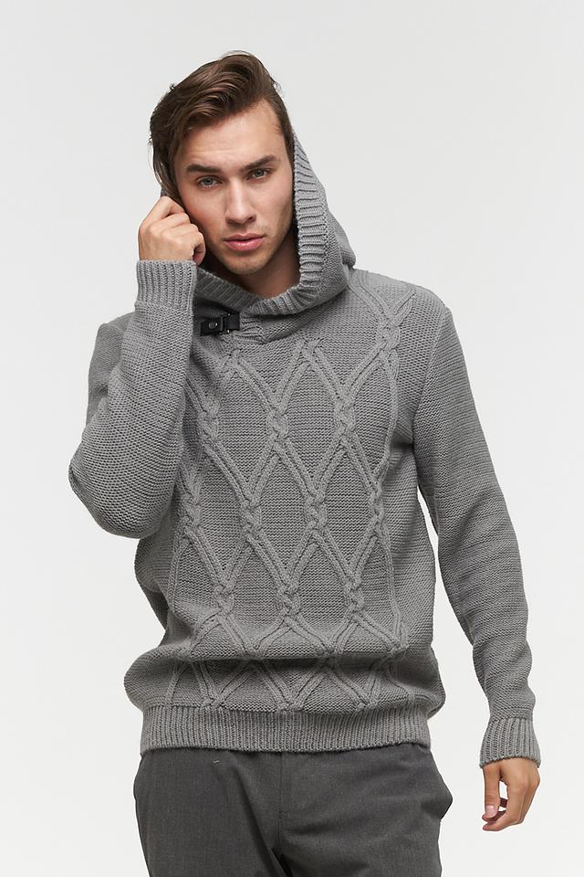 Джемпер BE YOU с капюшоном серый