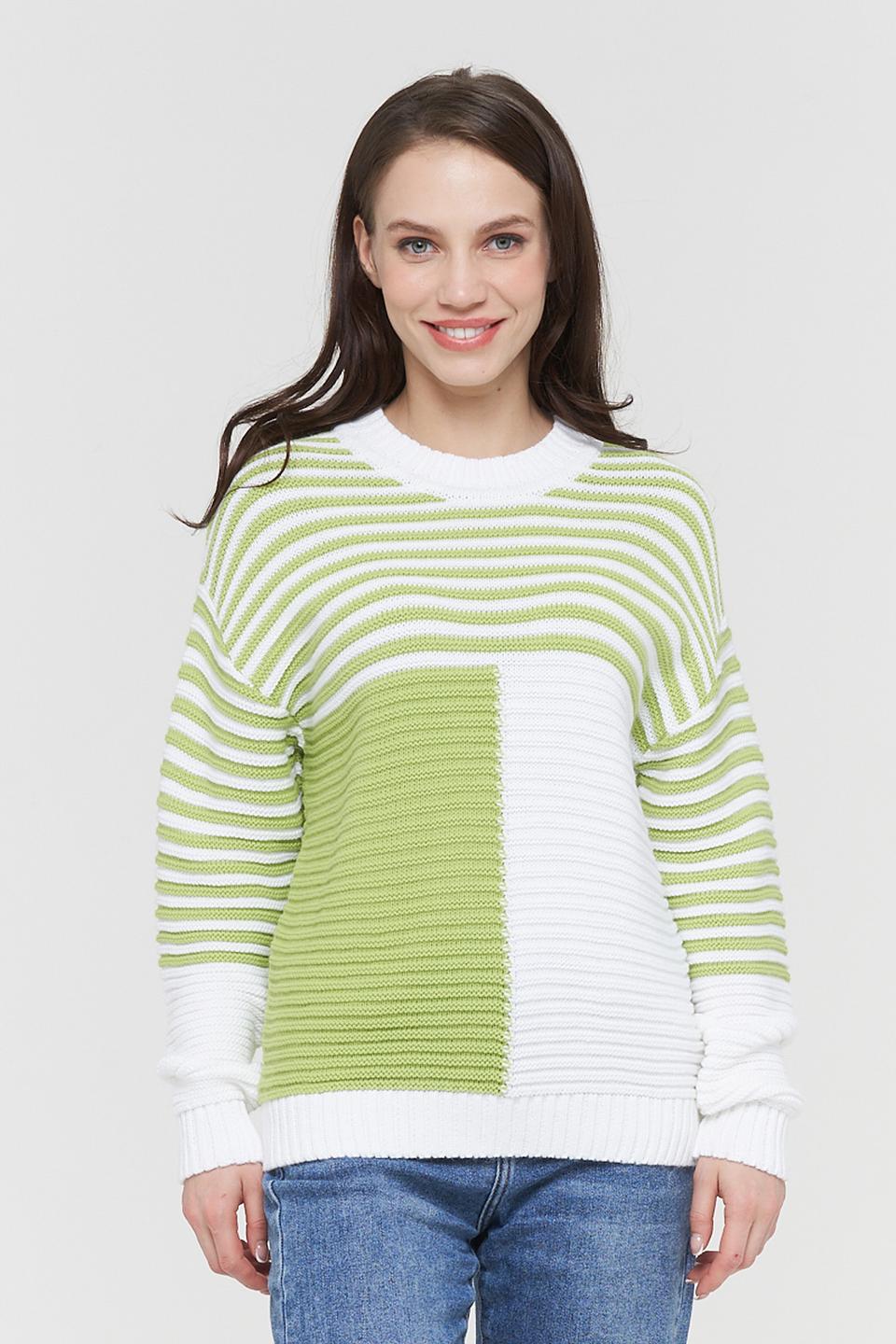 Джемпер BE YOU полосатый зелёный