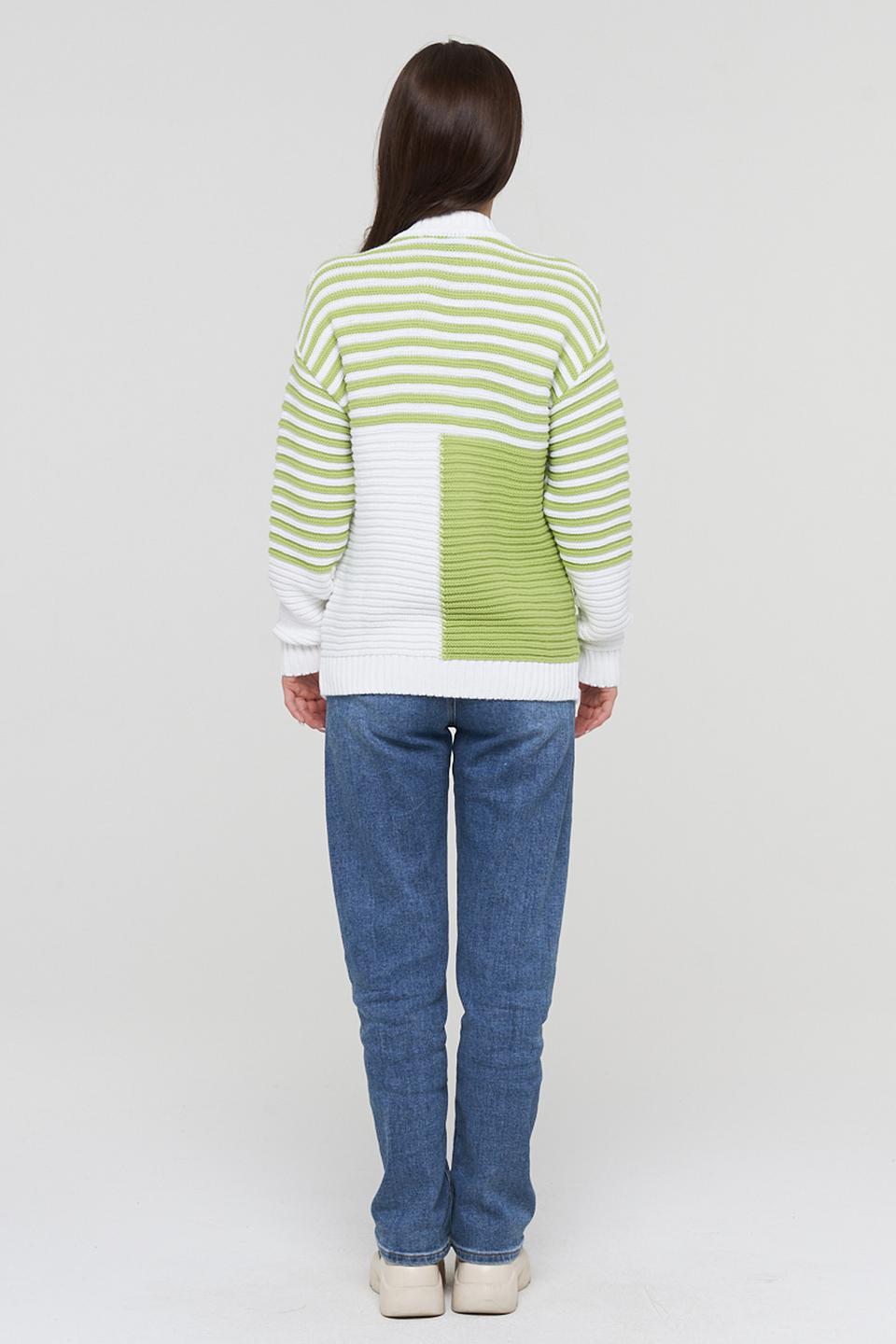 Джемпер BE YOU полосатый зелёный