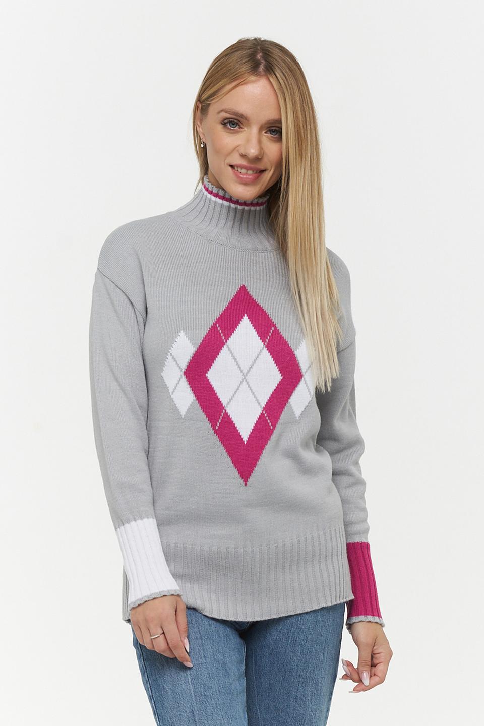 Водолазка BE YOU с ромбом серый