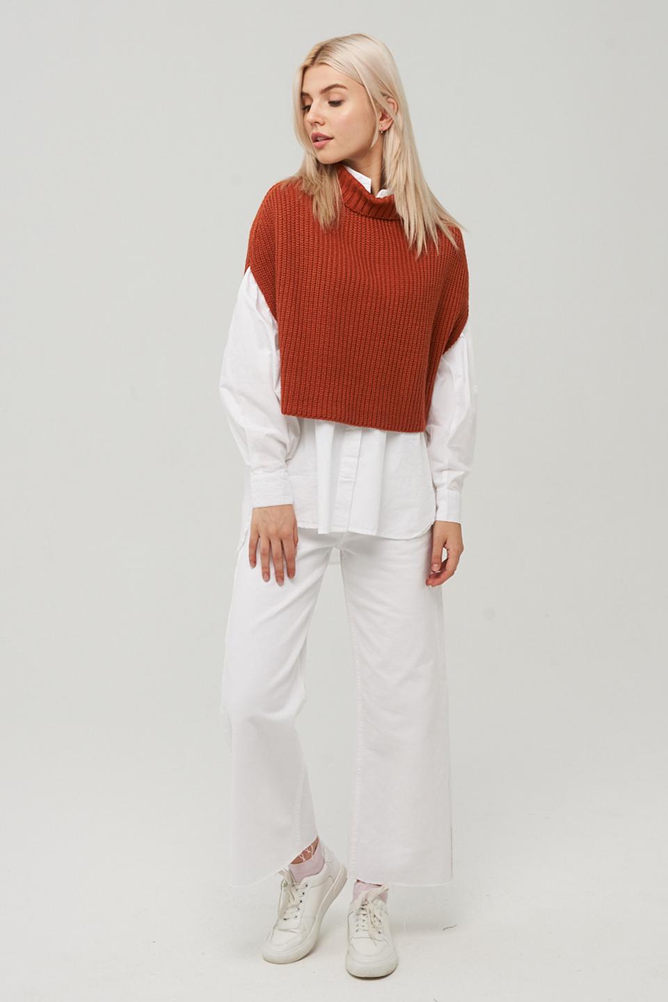 Жилет BE YOU рыжий вязаный