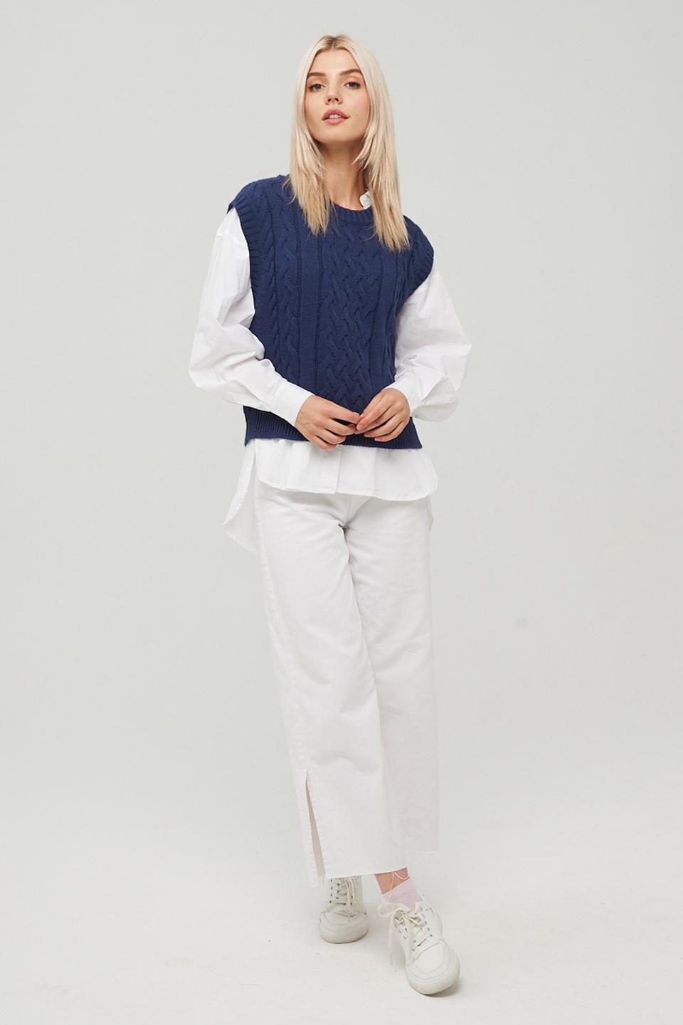 Жилет BE YOU вязаный синий