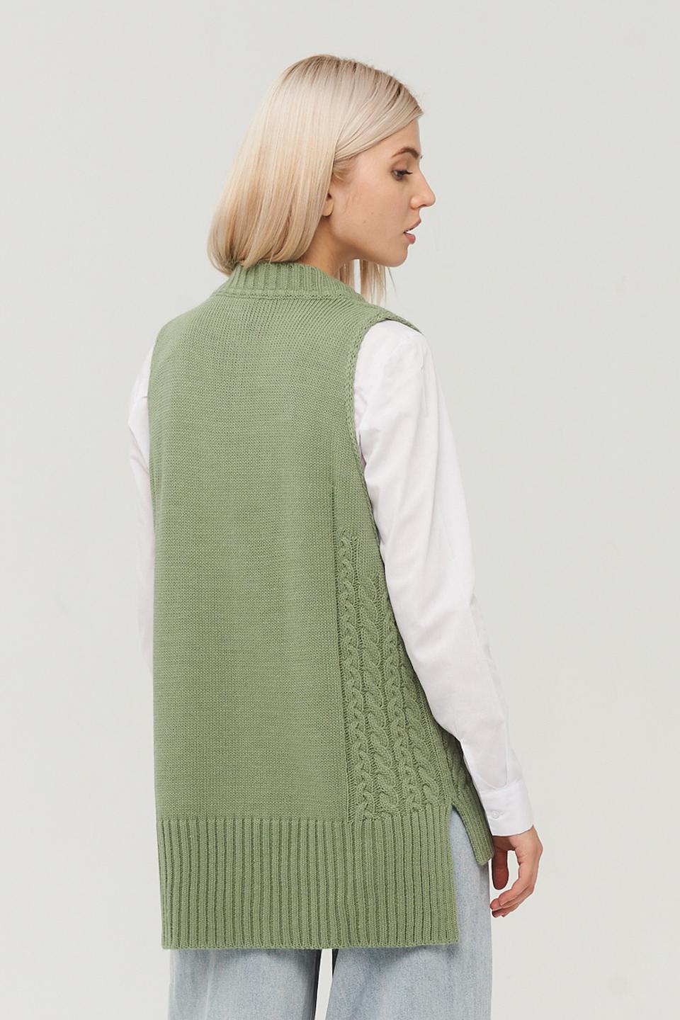 Жилет BE YOU вязаный оливковый