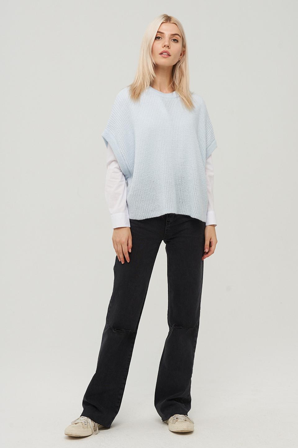 Жилет BE YOU вязаный голубой