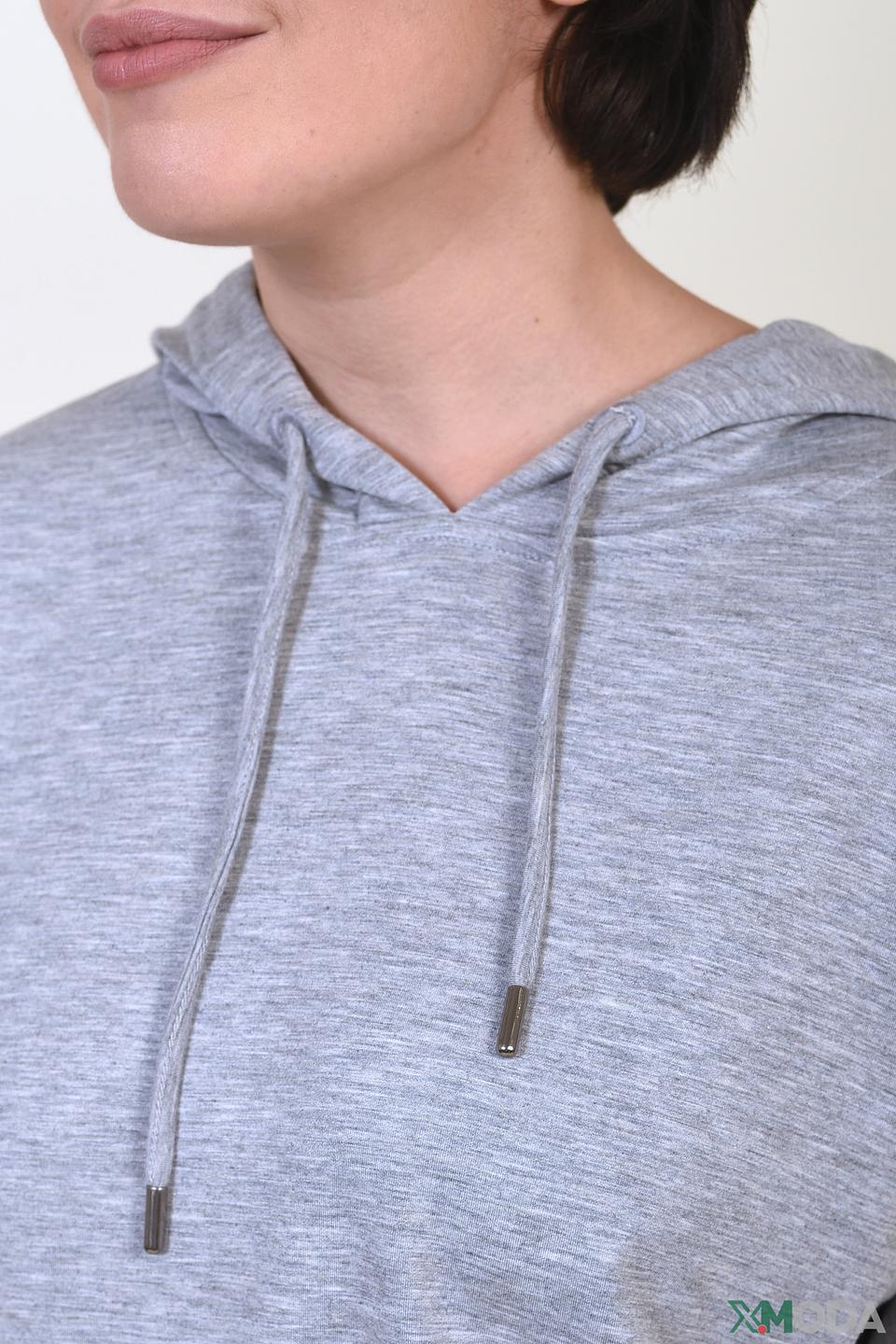 Пуловер Margittes с капюшоном серый меланж