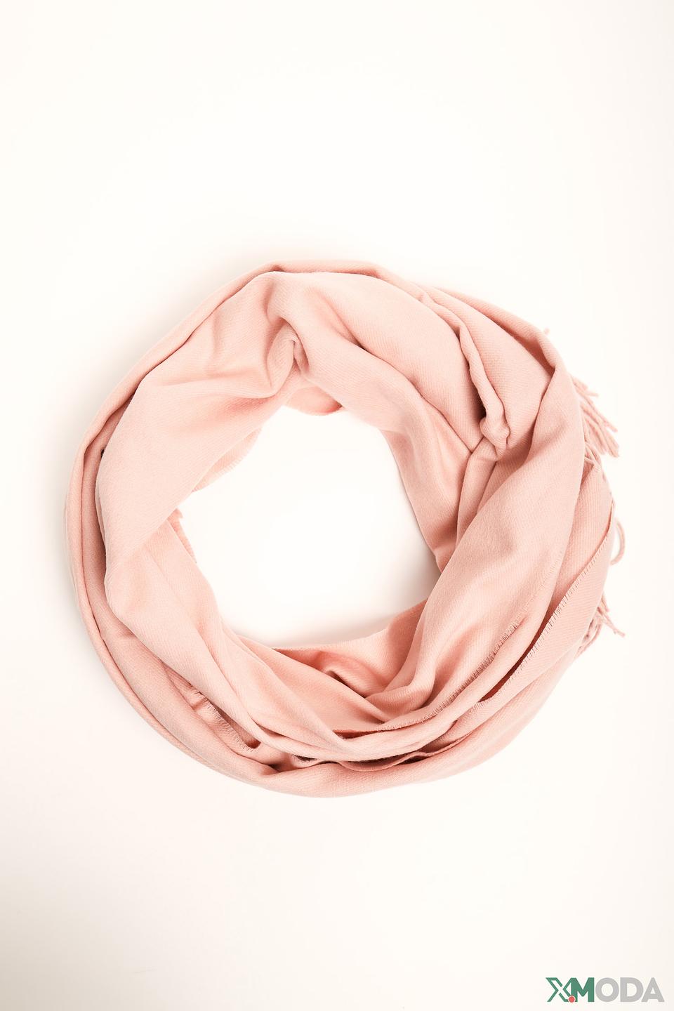 Шарф Fraas пудрово-розовый с бахромой