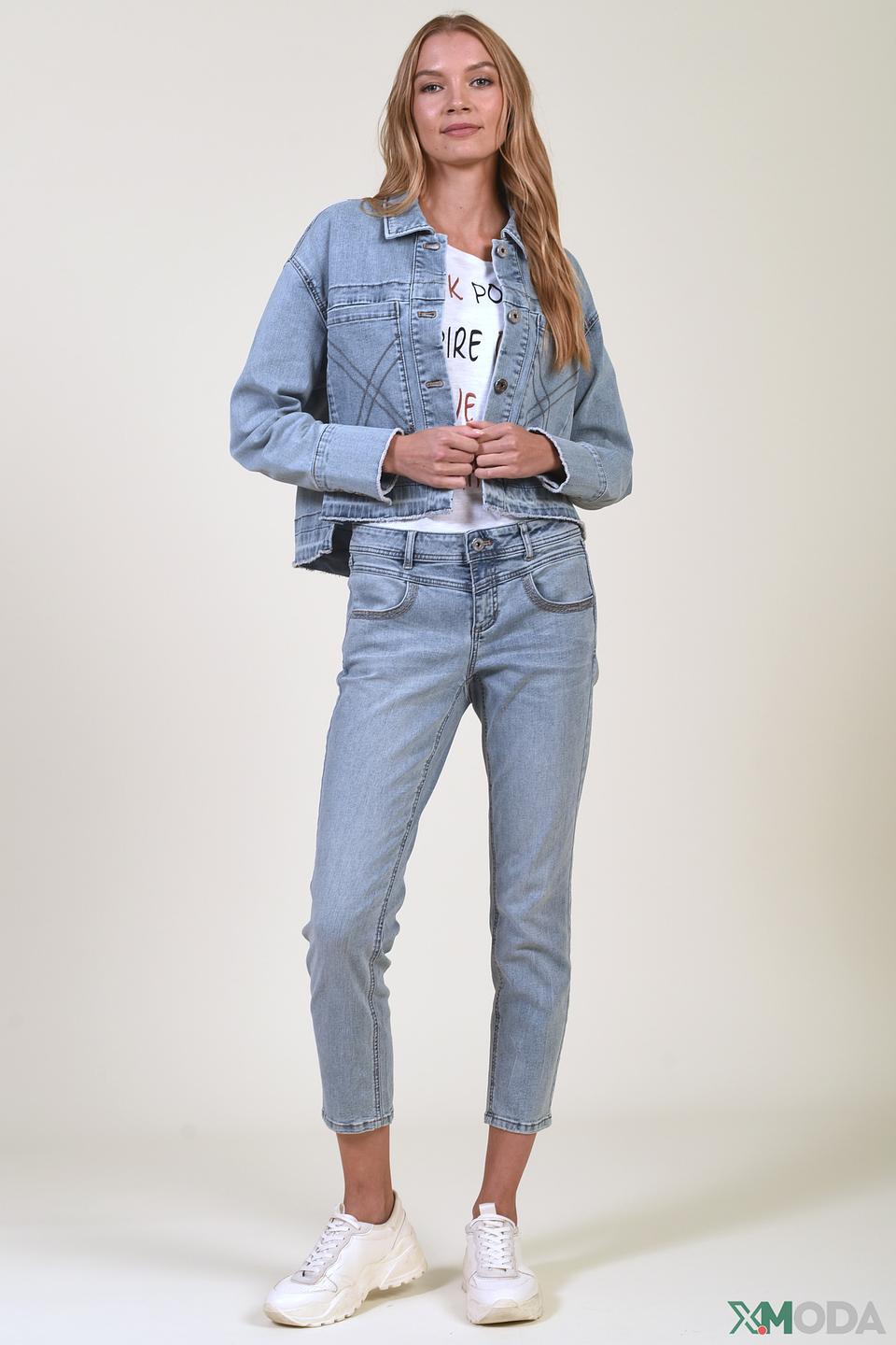 Джинсы Taifun с потертостями голубые