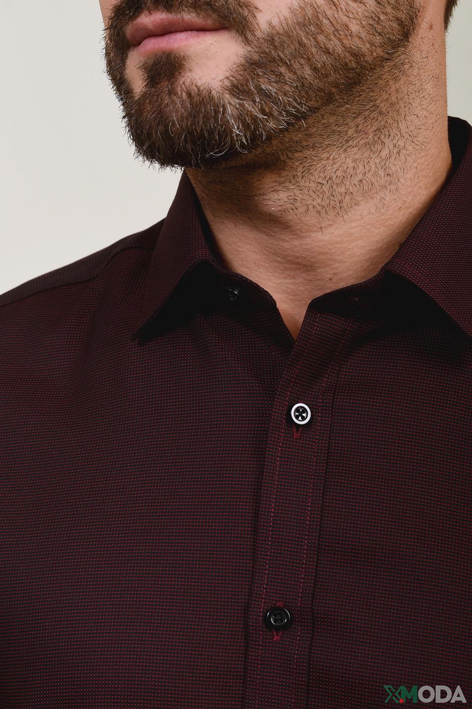 Рубашка Venti бордовая приталенная