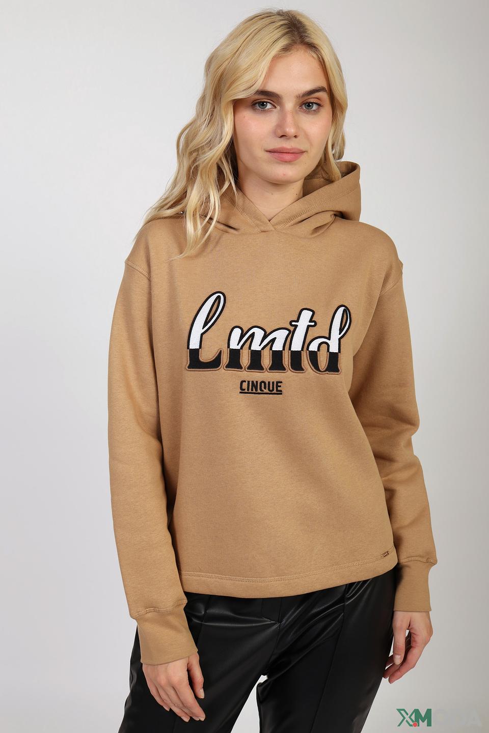 Толстовка Cinque с логотипом бежевая