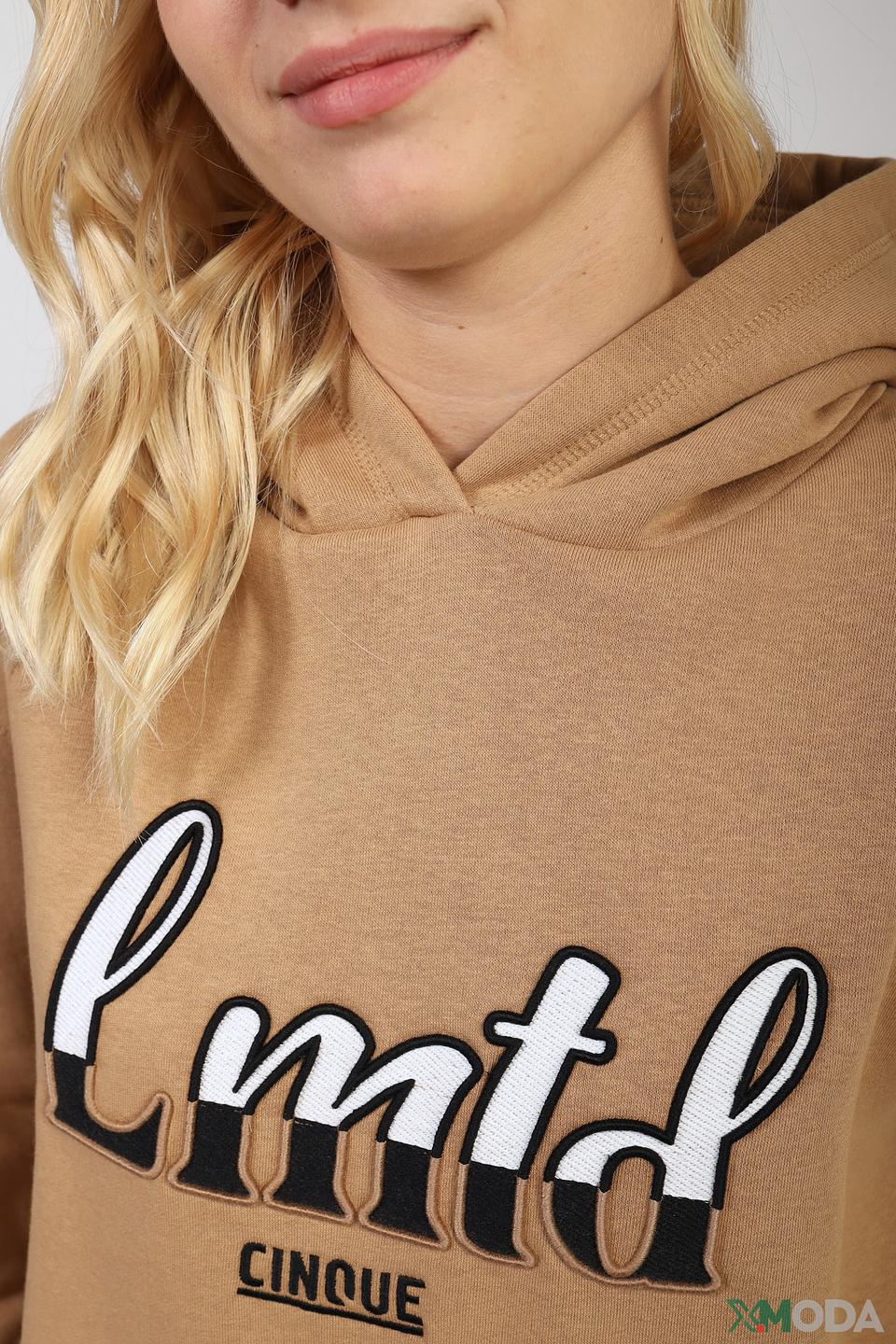 Толстовка Cinque с логотипом бежевая
