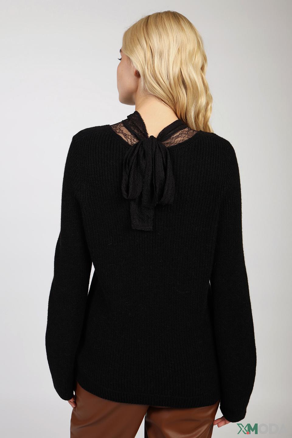 Пуловер Marc Cain с кружевом чёрный