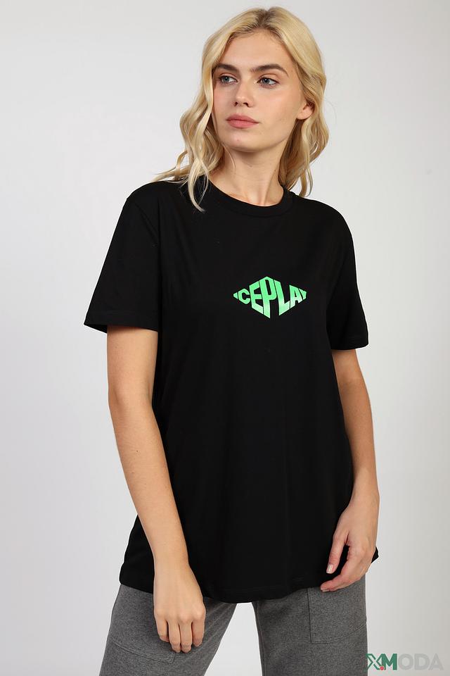 Футболка Ice Play женская чёрная с логотипом