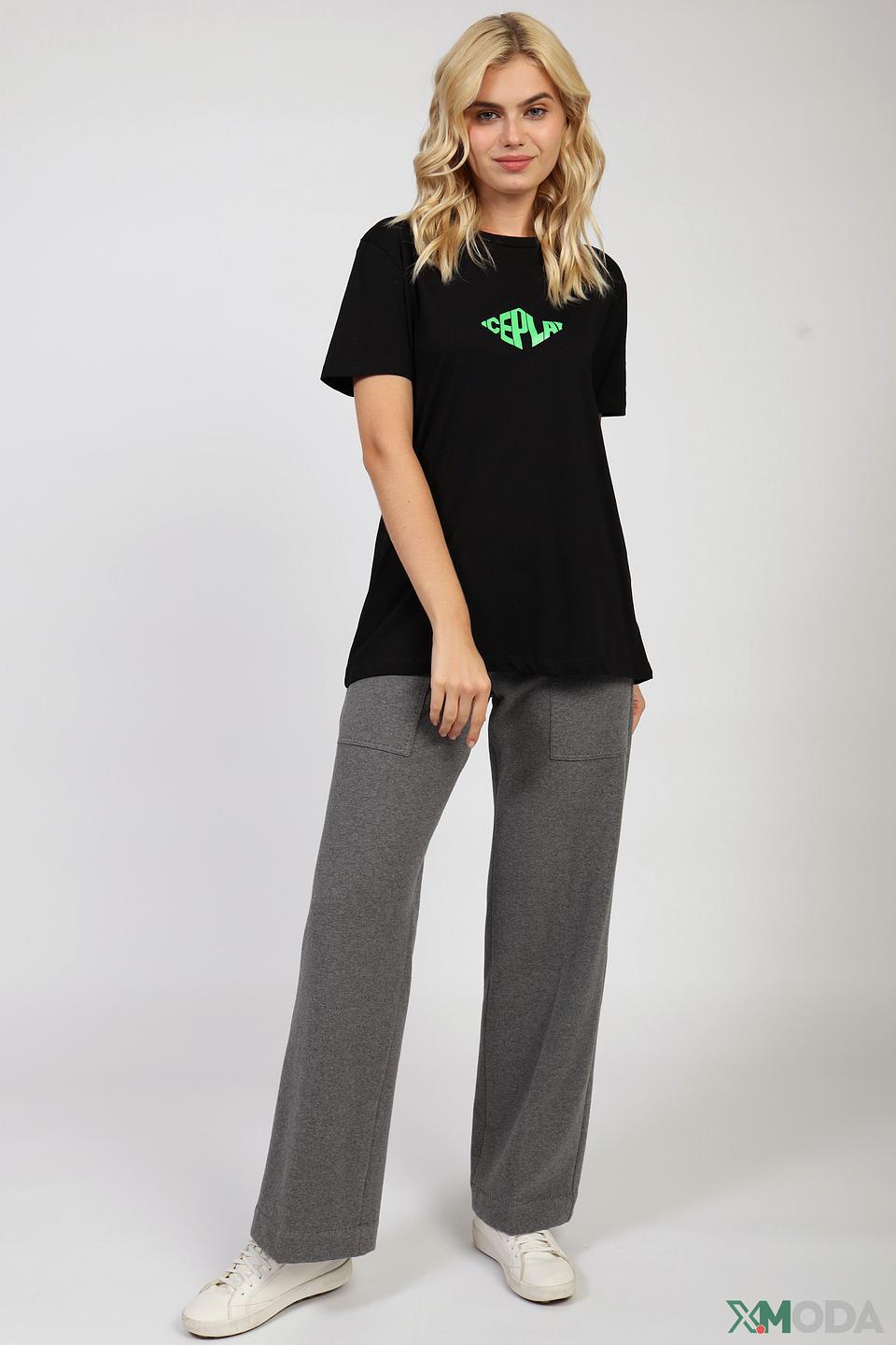 Футболка Ice Play женская чёрная с логотипом