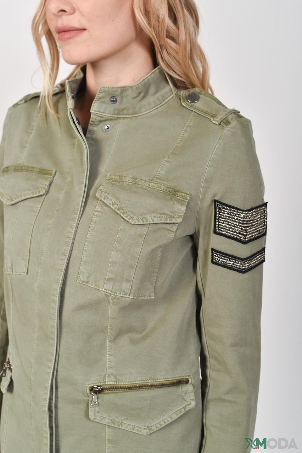 Жакет Marc Aurel хаки с погонами