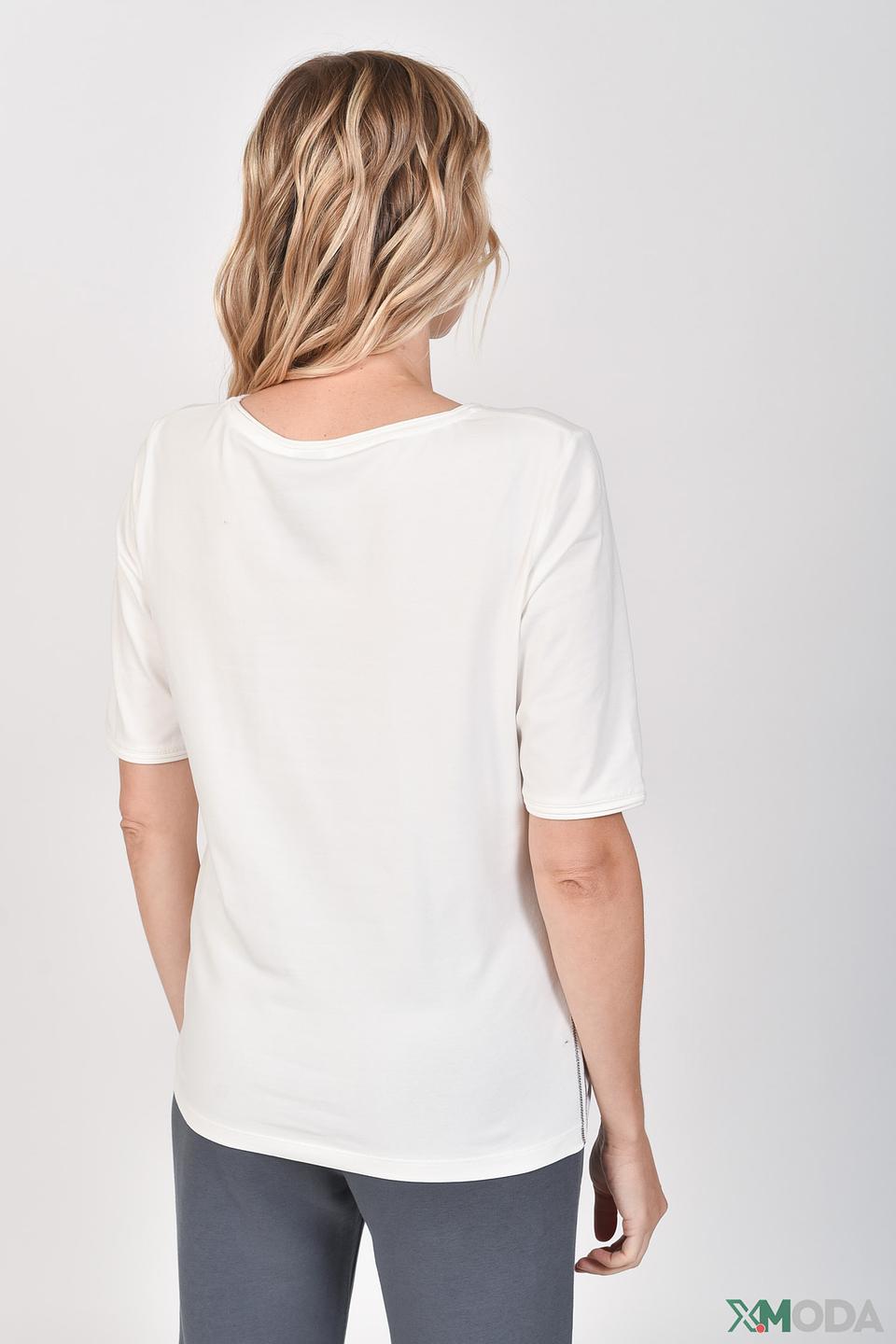 Футболка Lecomte с принтом белая