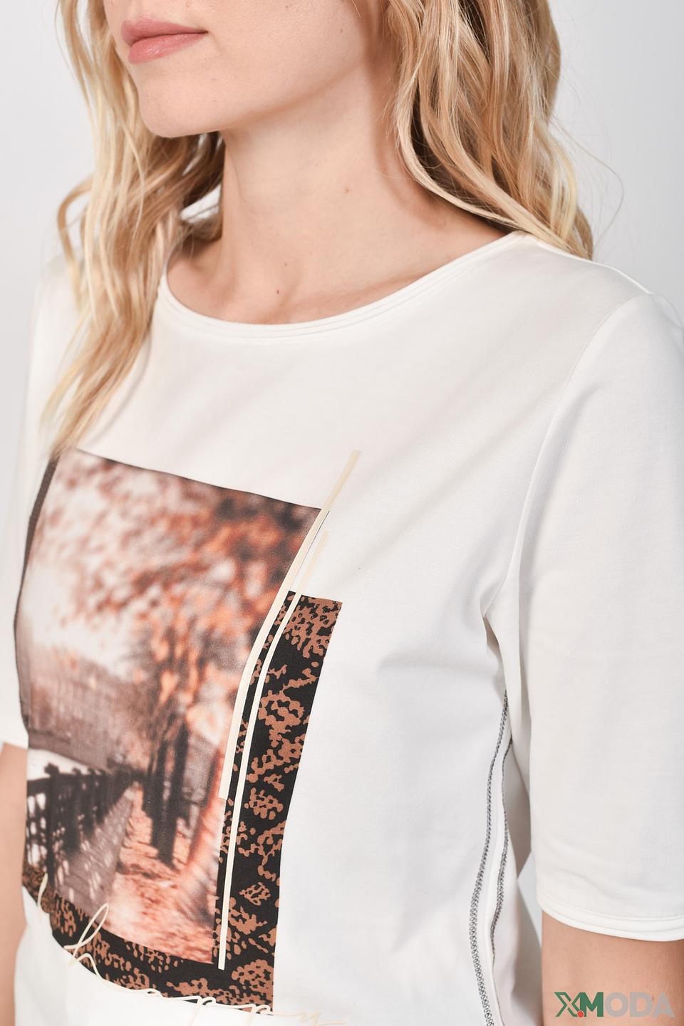 Футболка Lecomte с принтом белая