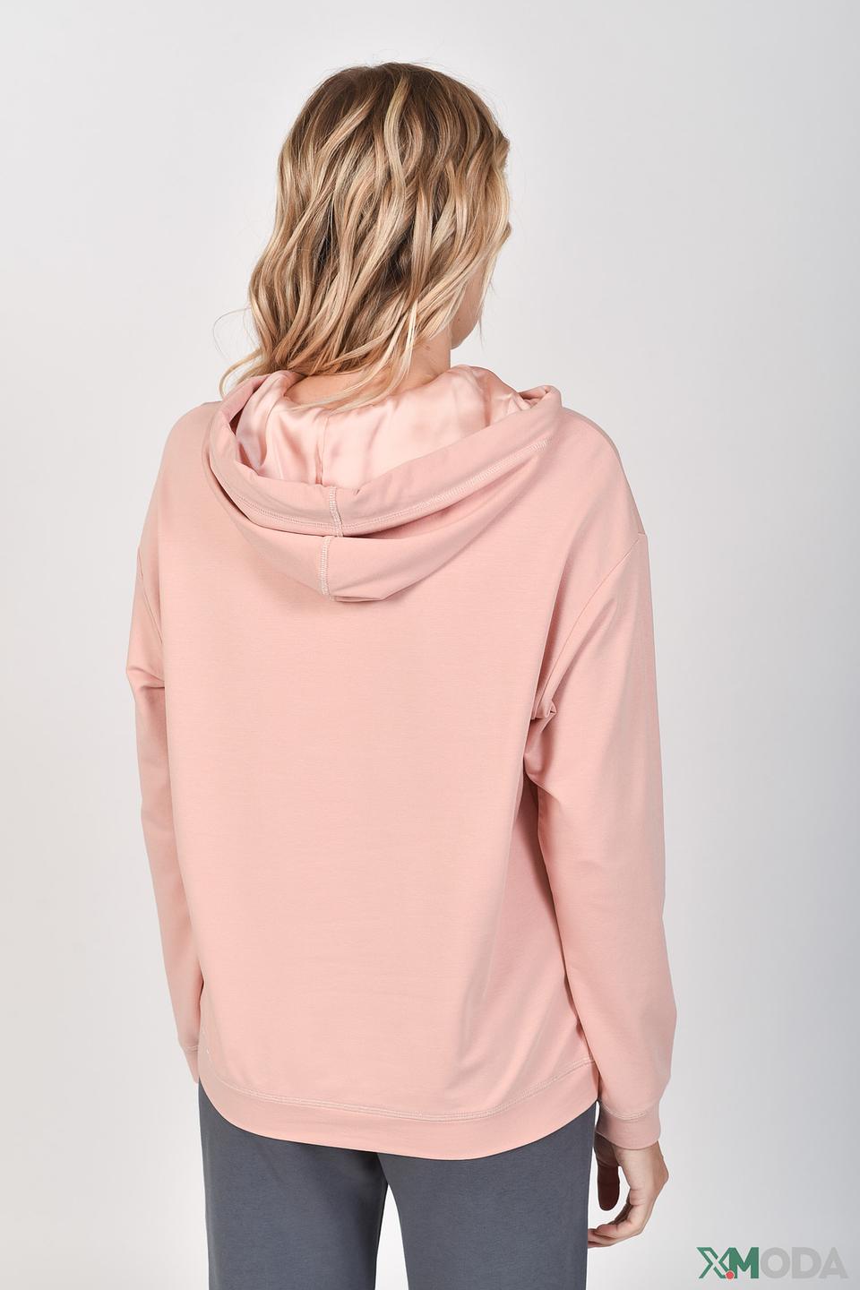 Пуловер Lecomte с капюшоном розовый