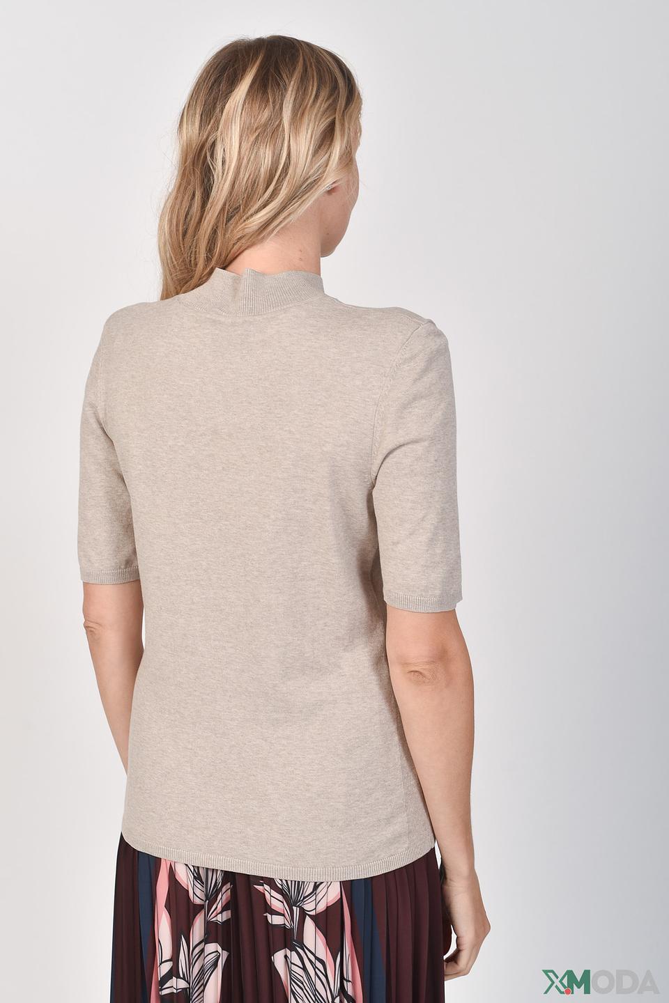 Пуловер Oui бежевый с 3/4 рукавом