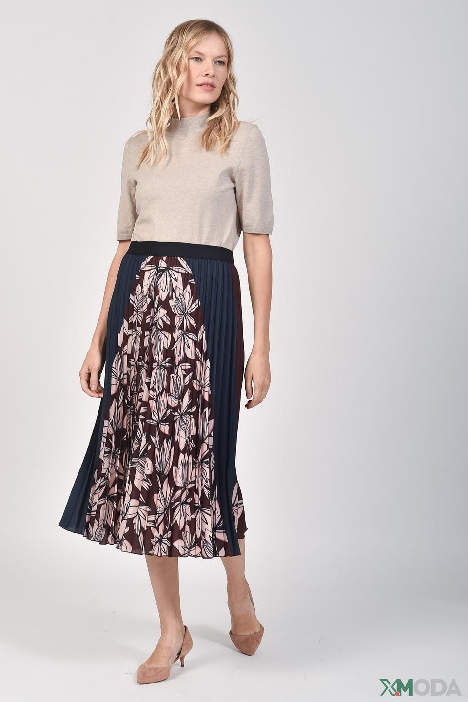 Пуловер Oui бежевый с 3/4 рукавом