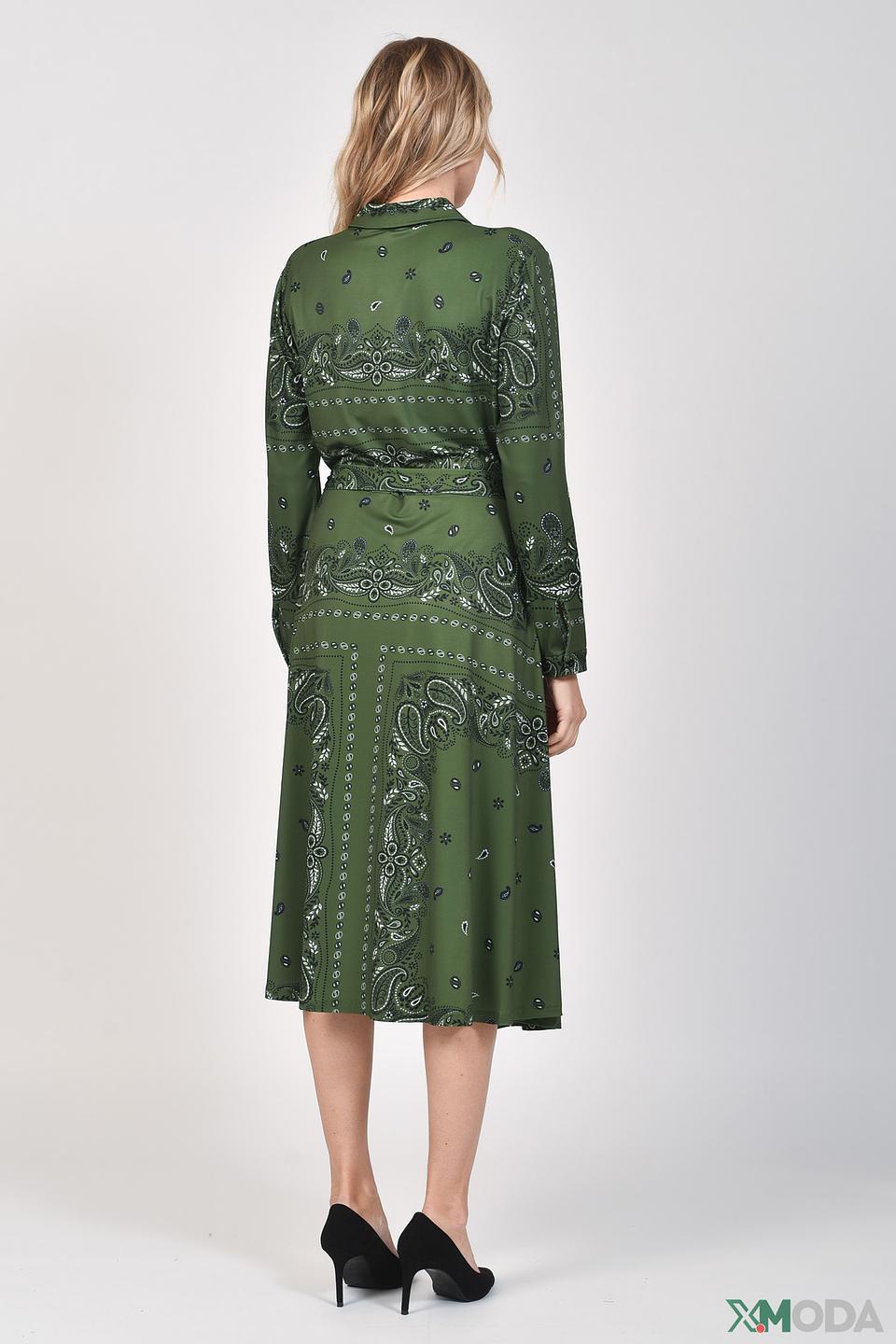 Платье Oui с принтом пейсли, зелёное