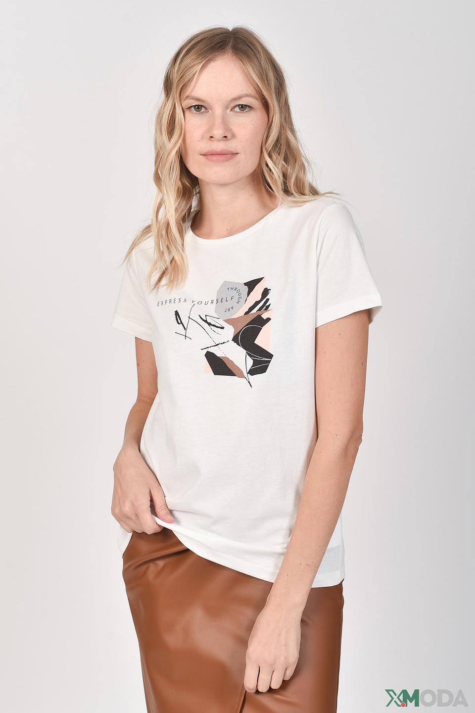 Футболка Taifun с принтом белая