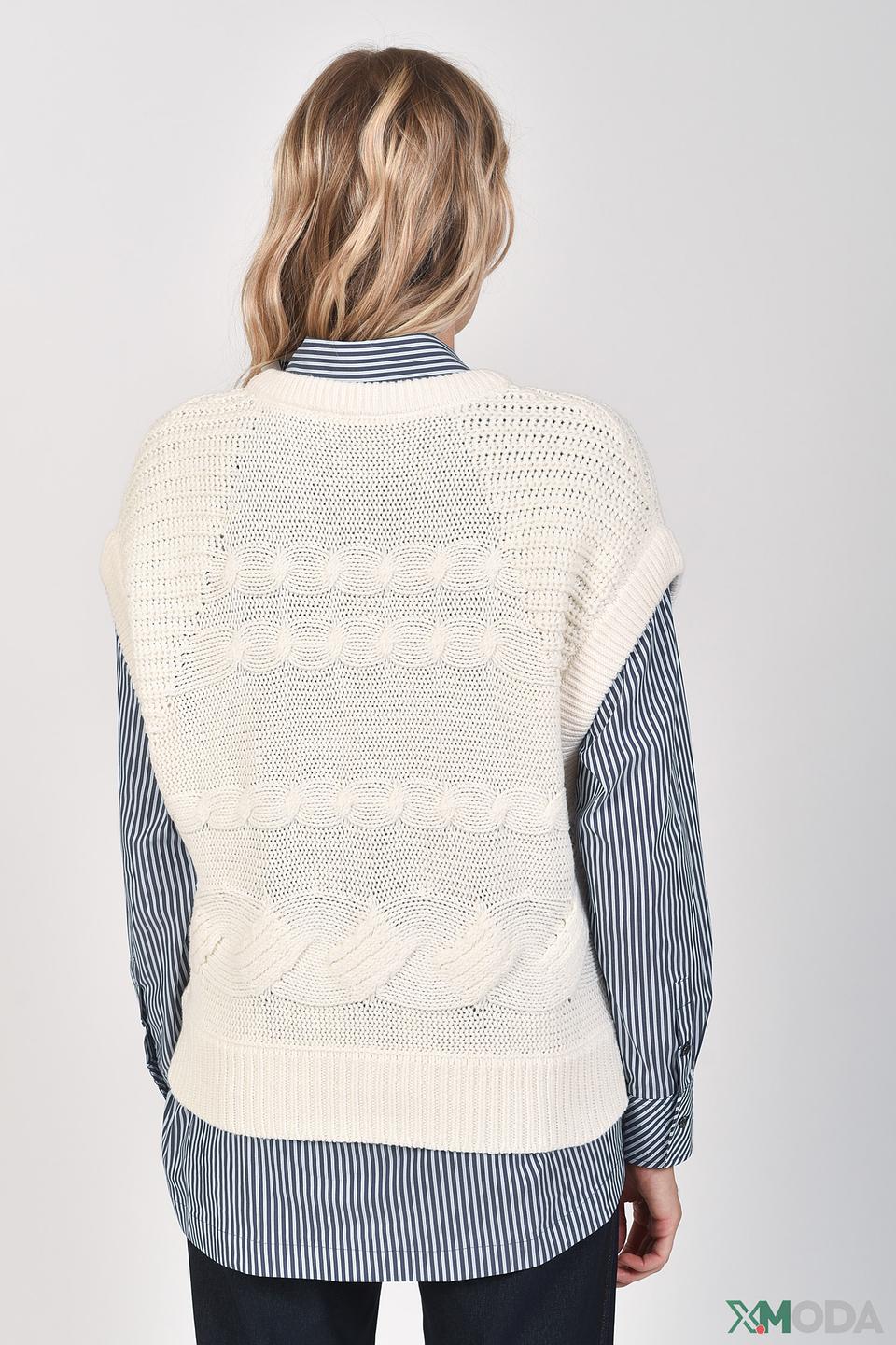 Жилет Oui вязаный кремовый