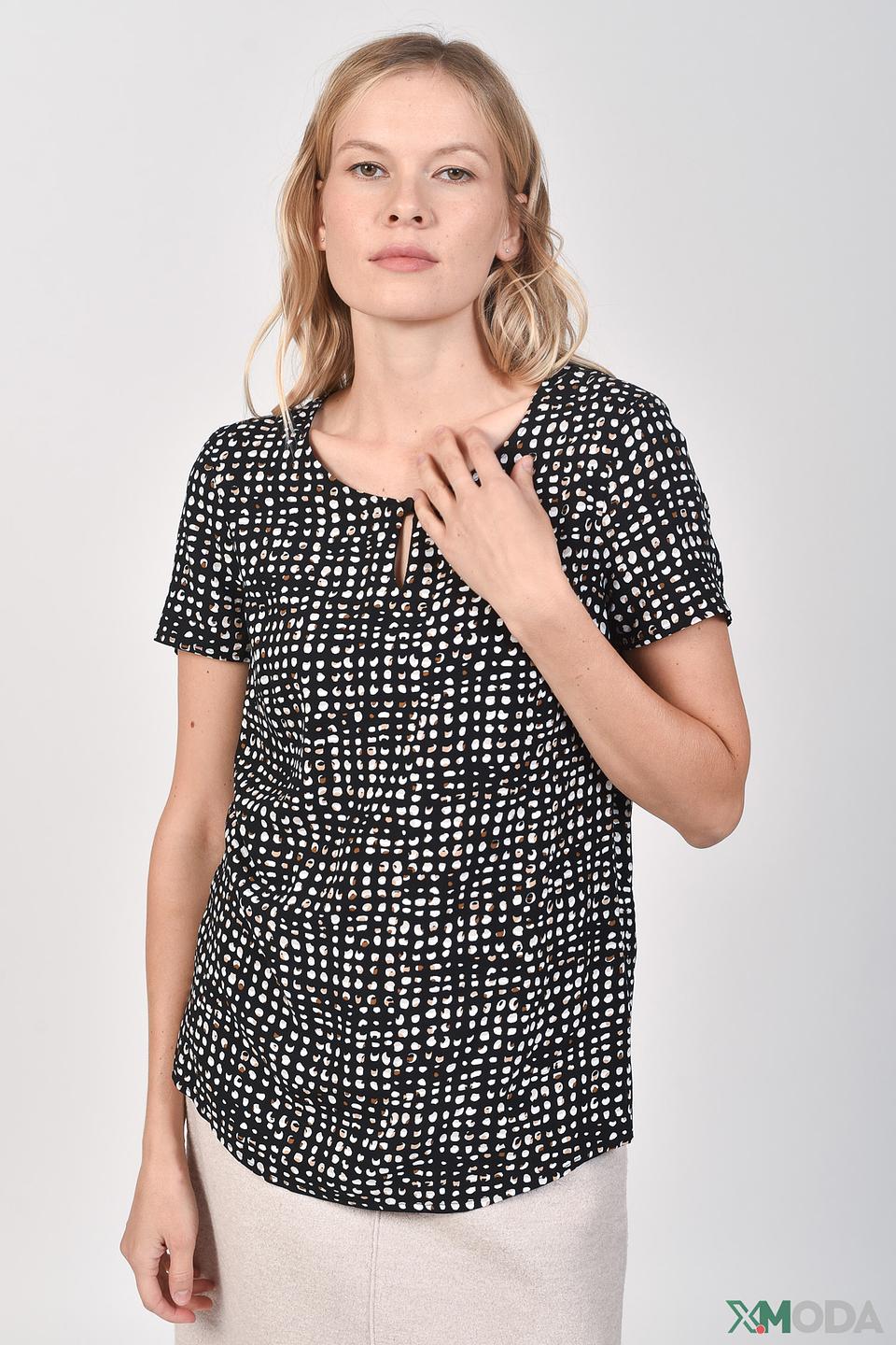 Блуза Bianca с принтом чёрный