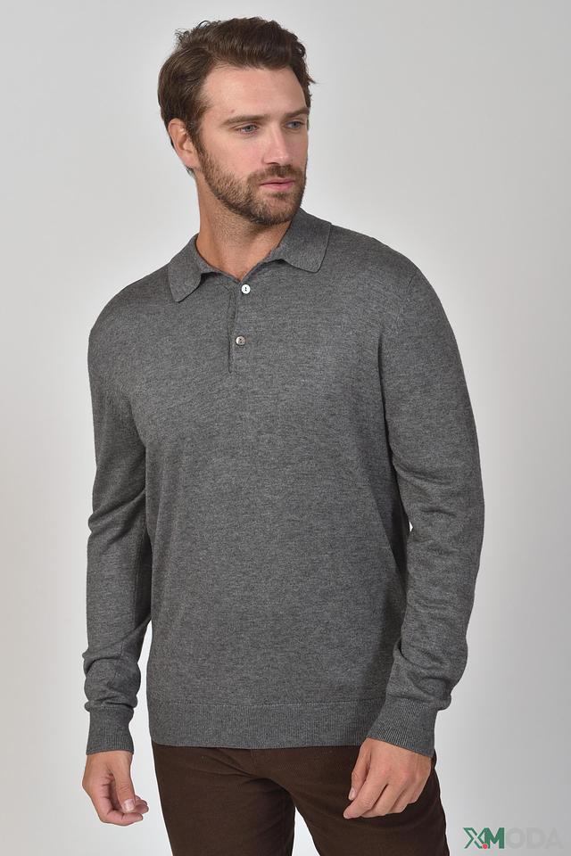 Джемпер поло Pezzo серый