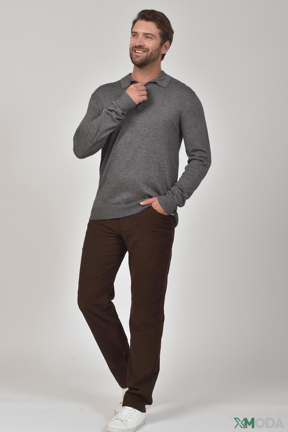 Джемпер поло Pezzo серый