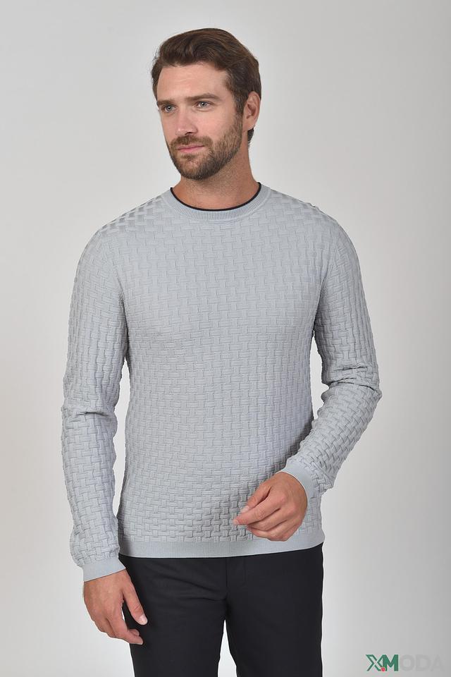 Джемпер Pezzo men серый с текстурой