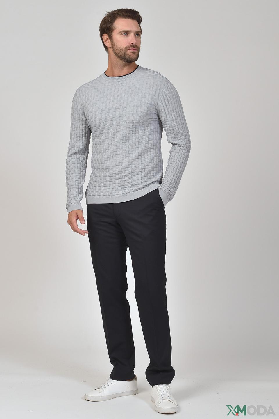 Джемпер Pezzo men серый с текстурой
